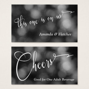 Black & White Bokeh Light Typography Drink Tickets