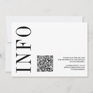 Black & White Bold Monochrome QR Code RSVP  Invitation