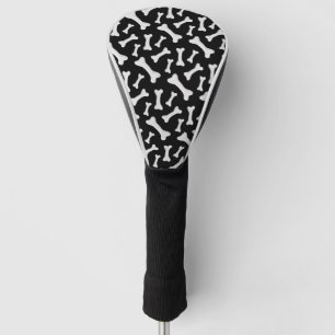 Black White Bones Skeleton Dog Owner Puppy Lover Golf Head Cover