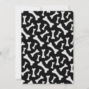 Black White Bones Skeleton Dog Owner Puppy Lover Invitation