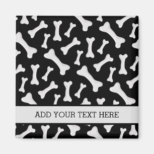 Black White Bones Skeleton Dog Owner Puppy Lover Magnet