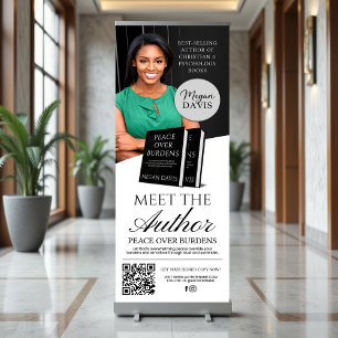 Black & White Book Launch Meet The Author Event Retractable Banner