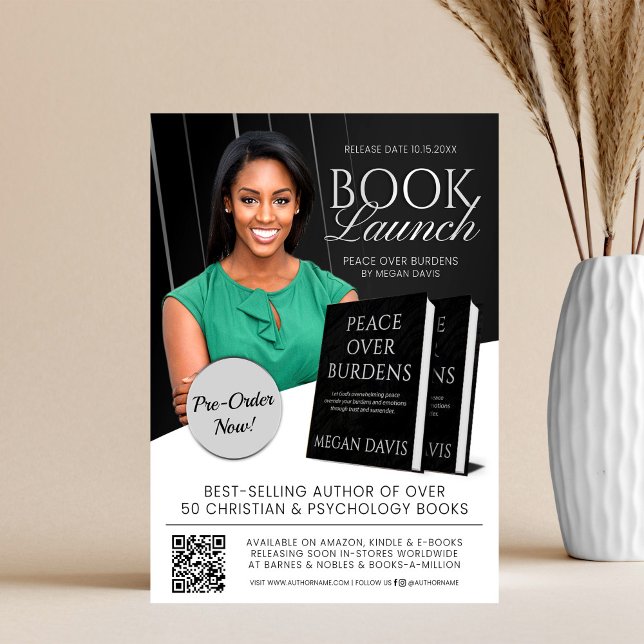 Black & White Book Launch Release Promotional Flyer (Creator Uploaded)