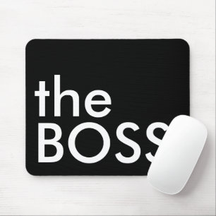 Black White Boss Bold Executive Typography Mouse Mat