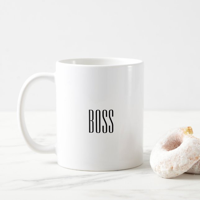 Black White Boss Quote Mug (With Donut)