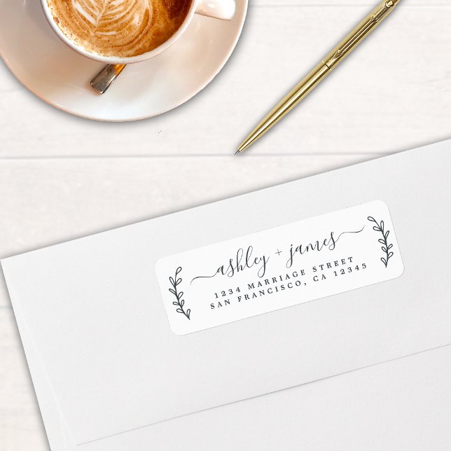 Black White Botanical Return Address (Creator Uploaded)