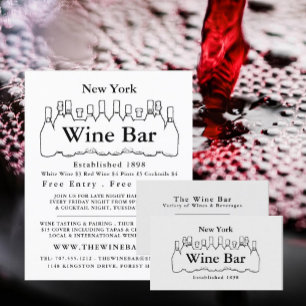 Black & White Bottles, Wine Bar/Winery Business Card