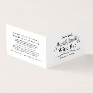 Black & White Bottles, Wine Bar/Winery, Detailed Business Card