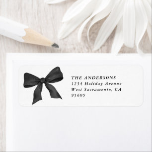 Black White Bow Return Address