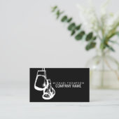 Black & White Boxing Gloves, Boxer, Boxing Trainer Business Card (Standing Front)