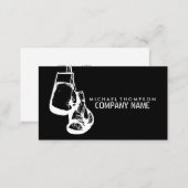 Black & White Boxing Gloves, Boxer, Boxing Trainer Business Card (Front/Back)