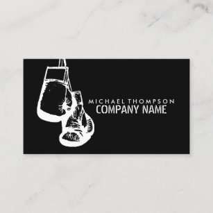 Black & White Boxing Gloves, Boxer, Boxing Trainer Business Card