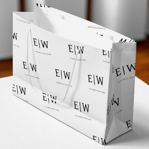 Black White Branded Business Company Packaging Large Gift Bag