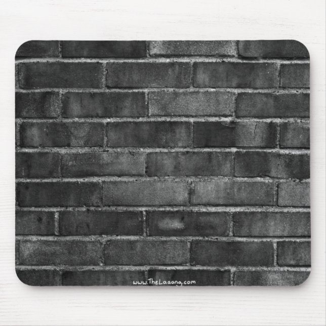 black & white brick wall texture mouse mat (Front)