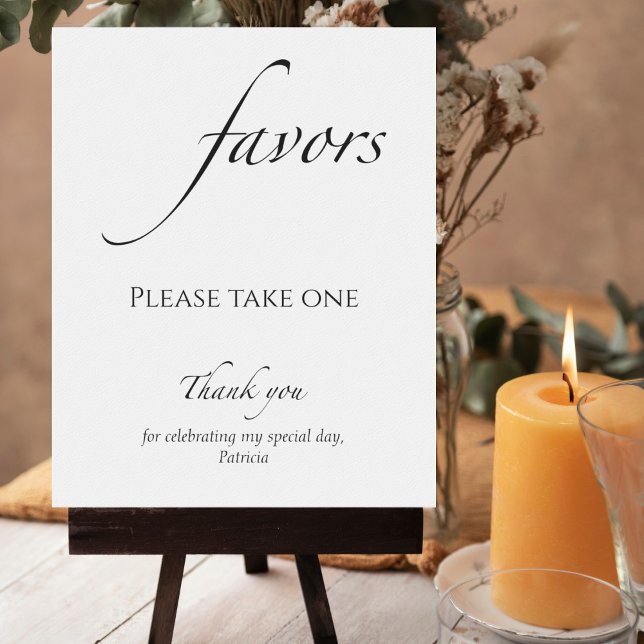 Black & White Bridal Shower Favours Sign (Creator Uploaded)