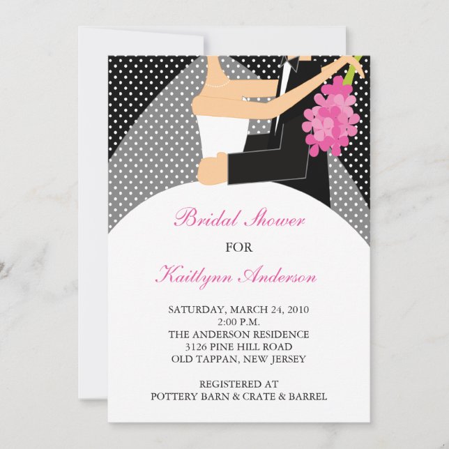 Black & White Bride Bridal Shower Invitation (Front)