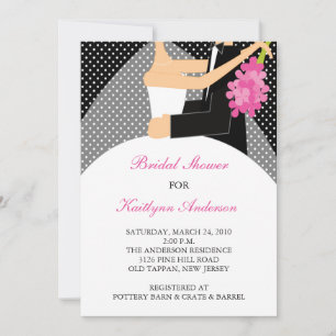 Black & White Bride Bridal Shower Invitation