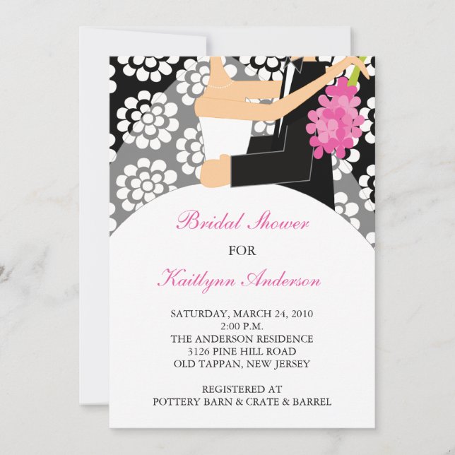 Black & White Bride Bridal Shower Invitation (Front)