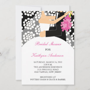 Black & White Bride Bridal Shower Invitation