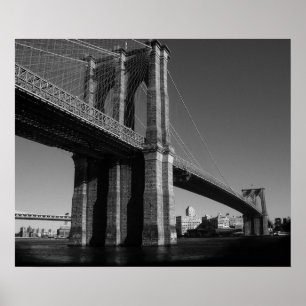 Black White Brooklyn Bridge New York City Poster