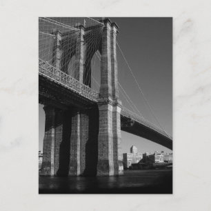 Black & White Brooklyn Bridge Postcard
