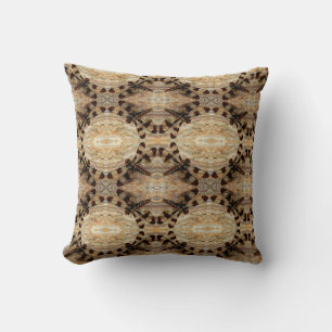 Black, white brown dragonfly pattern solid back cushion