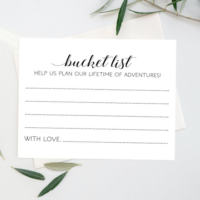 Black White Bucket List Wedding Advice Cards (Creator Uploaded)