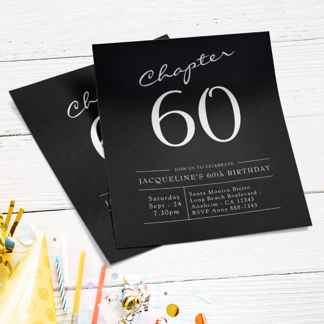 Black White Budget 60th Birthday Invitation Flyer (Creator Uploaded)