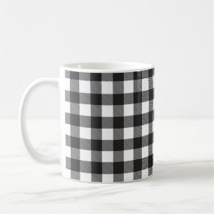 Black White Buffalo Gingham Check Plaid Holiday   Coffee Mug