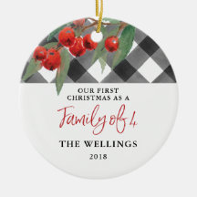 Black & White Buffalo Plaid Family of Four