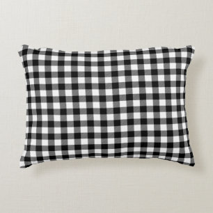 Black White Buffalo Plaid Farmhouse Decor   Decorative Cushion