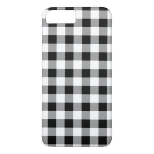 Black White Buffalo Plaid Pattern iPhone 8 Plus/7 Plus Case