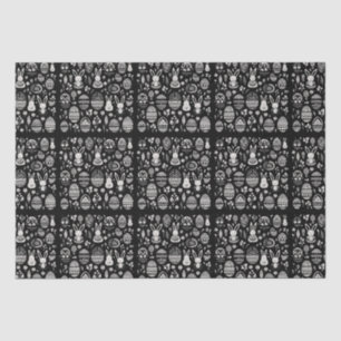 Black & White Bunny Trail Pattern Tissue Paper