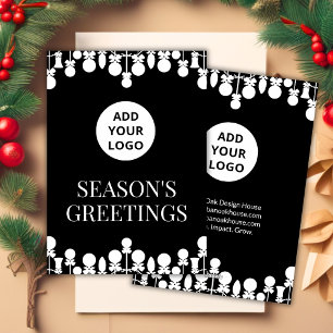 Black & White Business Holiday Card   Logo
