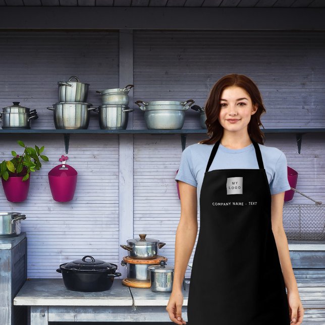 Black white business logo apron (Creator Uploaded)