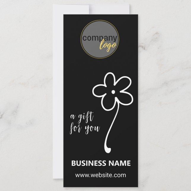 BLACK WHITE BUSINESS LOGO FLOWER GIFT CERTIFICATE (Front)