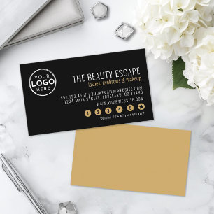 Black White Business Logo Loyalty Card
