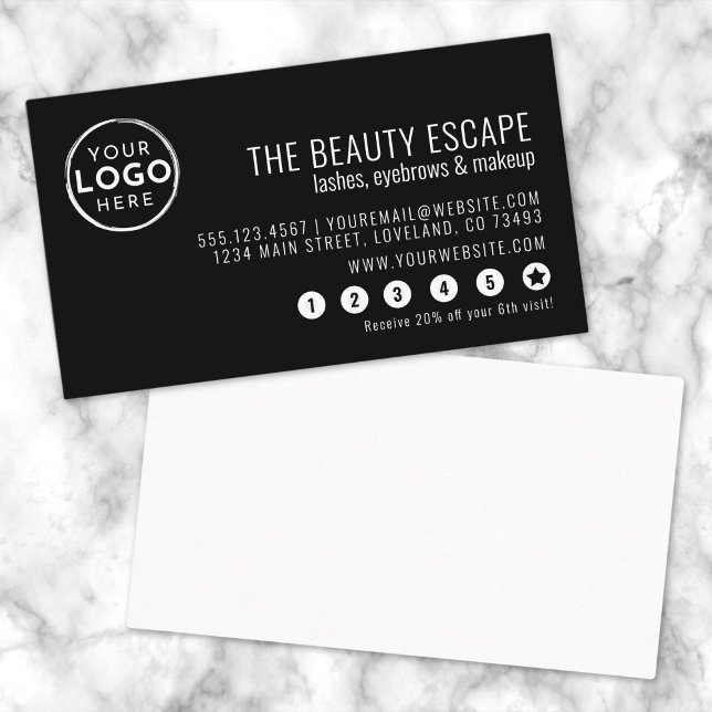 Black White Business Logo Loyalty Card (Black White Business Logo Loyalty Card)