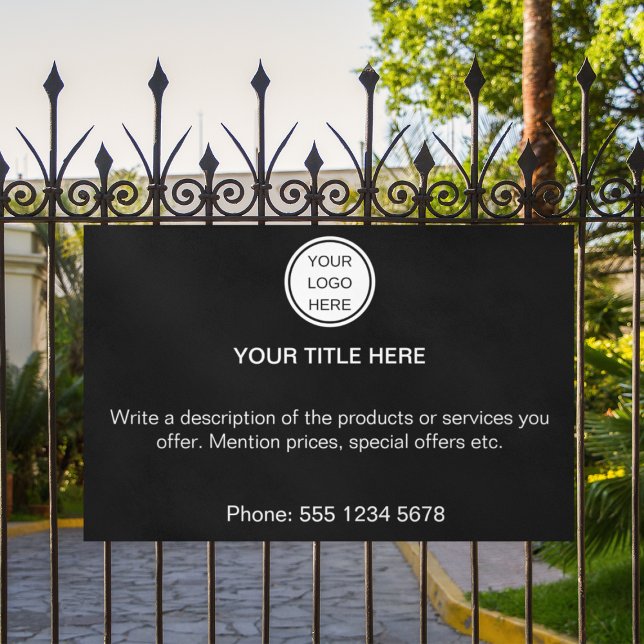 Black & White Business Logo Promotional Text   Banner (Creator Uploaded)