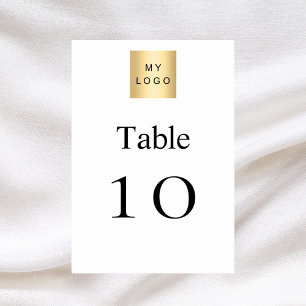 Black white business logo table number
