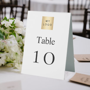Black white business logo table number