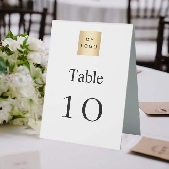 Black white business logo table number (Creator Uploaded)