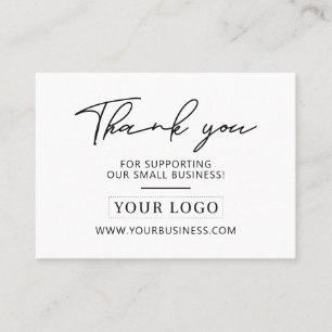 Black & White Business Logo Thank you Product Care Business Card