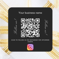 Black white business name qr code instagram