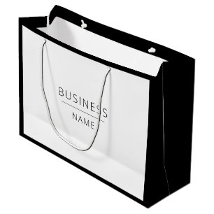 Black & White Business Promotional Custom Logo Large Gift Bag