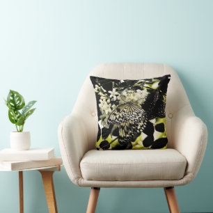 Black & White Butterflies Decor Pillow