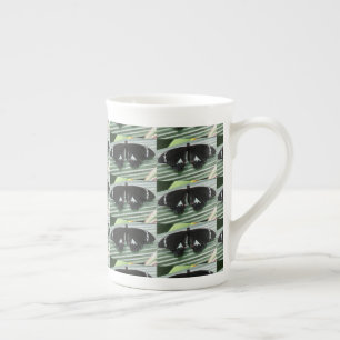 Black & White Butterfly Bone China Mug