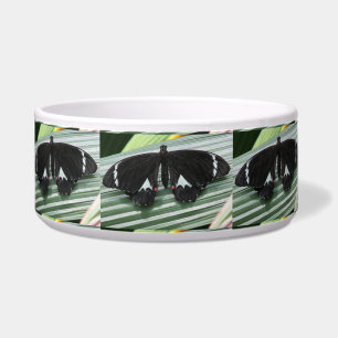 Black & White Butterfly Ceramic Pet Bowl