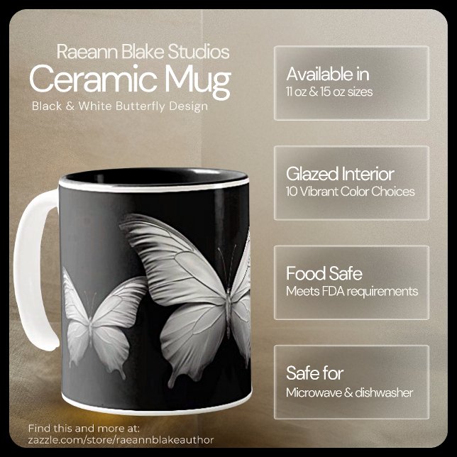 Black & White Butterfly Design Mug (Creator Uploaded)