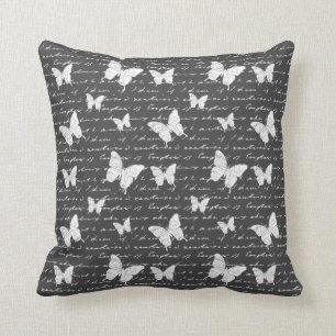 Black & White Butterfly Dreams Cushion